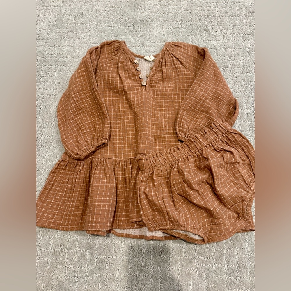 Quincy Mae Tan Checkered Outfit